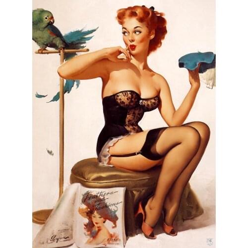 Sexy Underwear Girl Pop Pin-Up Vintage Poster Classic Retro Kraft Canvas Maps Wall Sticker Home Bar Posters DIY Decor Gift