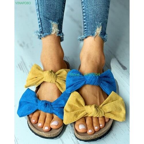 Summer Sandals Women Shoes Fashion Leopard Bowknot Ladies Slides Open Toe Casual Female Shoes Woman Comfort Flip Flops 2021