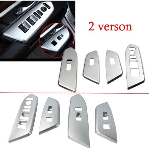 Car Styling 4pcs ABS Matte Chrome Interior High / Low Version Window Control Switch Trim Molding Cover fit for Honda CRV 2017