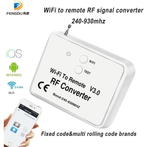 Universal WiFi switch remote control 433MHz 868MHz WiFi to RF Converter multi frequency rolling code garage door remote control