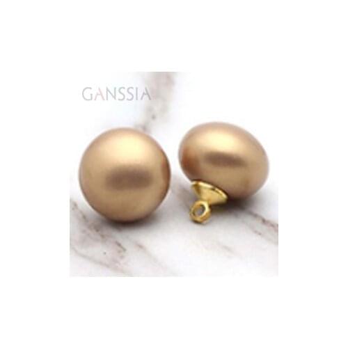10pcs/lot Size:10mm&12mm Exquisite Coffee Oval Resin Pearl Gold Shank Button forDIY Accessories Wholesale(SS-2271)