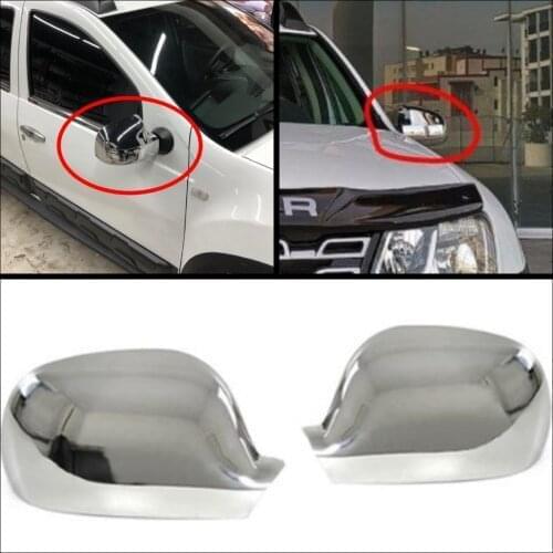 2 Pieces High Quality ABS Plastic Chrome Mirror Covers Caps RearView Case For Dacia Duster 2012-2017