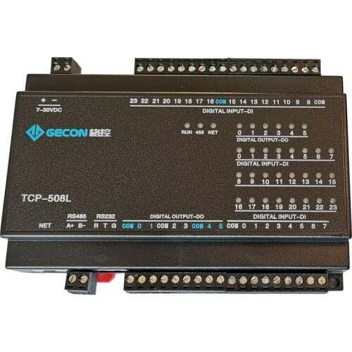 24DI switch input 6DO relay output RJ45 Ethernet RS485 RS232 TCP module Modbus controller