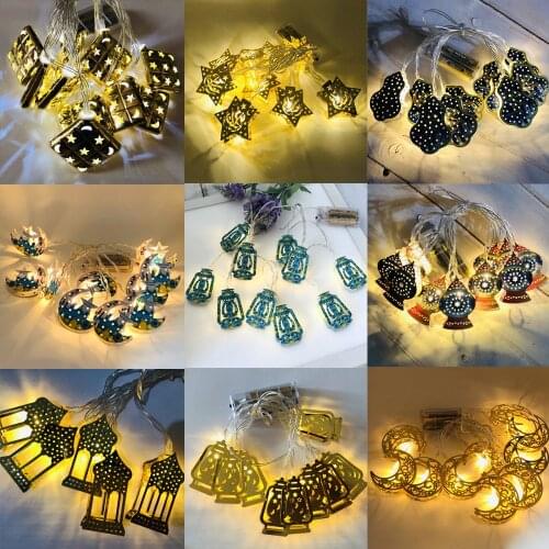 3m Moon Star Led String Light EID Mubarak Ornament Islamic Muslim Party Decors Ramadan Kareem Eid al-Fitr Decoration for Home