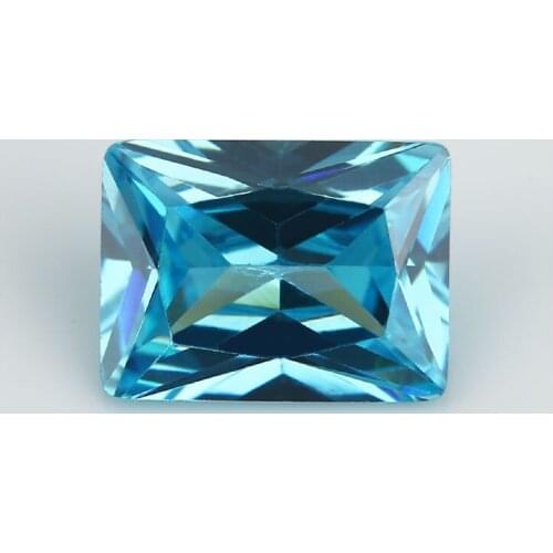 50PCS 2x4~13x18mm Rectangle Princess Cut AAAAA Sea Blue Color Loose Cubic Zirconia Gems CZ Stone For Jewelry Diy Stone