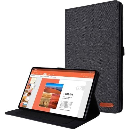 Case with Wallet Slot for Lenovo Tab M10 Plus 10.1 Inch TB-X606X/X606F Fabric Leather Flip Cover+Pen