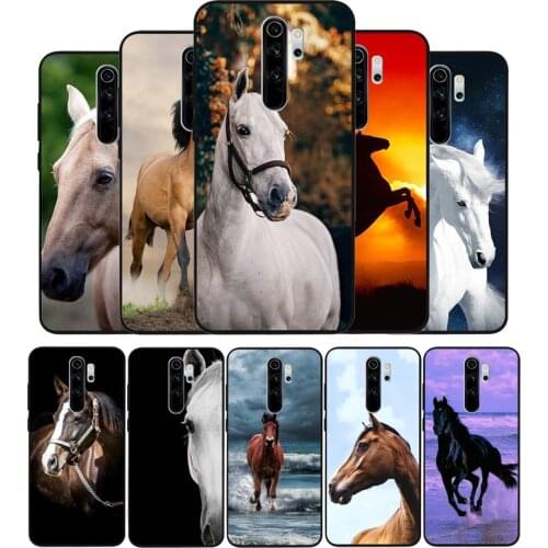 Horse Animal black Silicone Phone Case For Redmi note 9 8 7 Pro S 8T 7A Cover