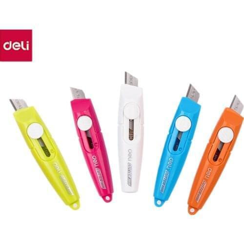 Deli Mini Cutter 5PCS Box Paper Cutter Portable Candy Color School supplies Utility Knife Cutter Stationery Cutting Knife E2020