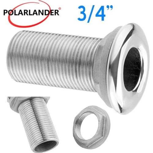 For Marine Boat Drain Pipe Tube Connector Water Drain 3/4" Thru Hull Fitting Hardware Accessories 316 Stainless Steel Hose Barb