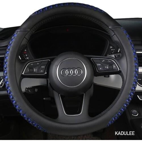 KADULEE Microfiber Leather Car Steering Wheel Cover For Mitsubishi ASX Outlander Lancer Pajero L200 Mirage Triton Attrage
