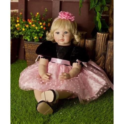 55cm Soft Silicone Reborn Baby Princess Doll Toy Newborn Girl Baby Collectable Princess Toddler Doll Birthday New Year Gift
