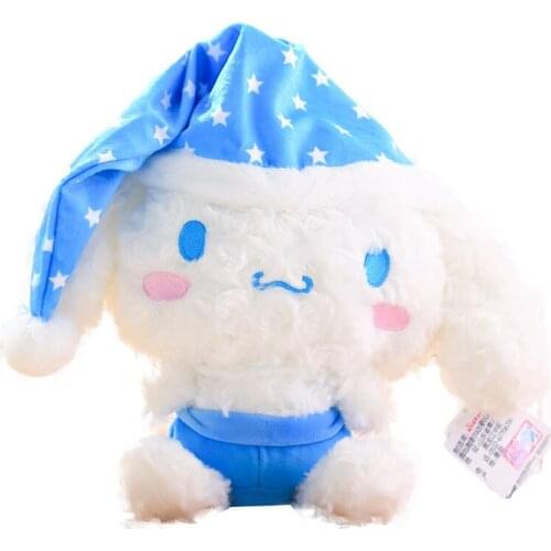 20cm Cinnamorol Doll Sanrio Sleep Pillow Plush Toys Blue Cute Big Eared Dog Stuffed Toy