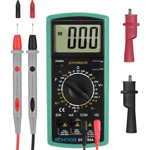 Multimeter 2000 counts Multimetro AC/DC Digital Multimeter Professional Tester Meter With Probe Test Leads Crocodile Clip Tool