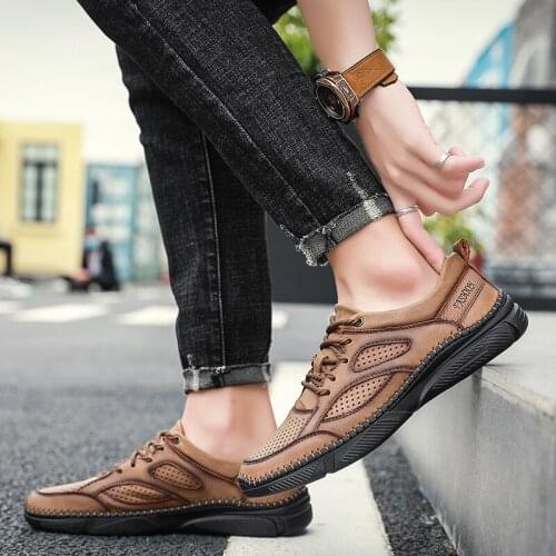 Moccasins mens summer cuero loafers masculinos shoes running man formal informales genuino for black men breathable para air de