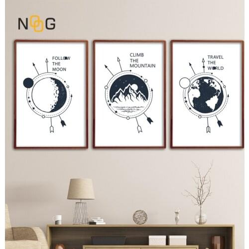 NOOG Nordic Travel Landscape Posters And Print Black And White Minimalist Wall Art Canvas Painting For Living Room Decoration
