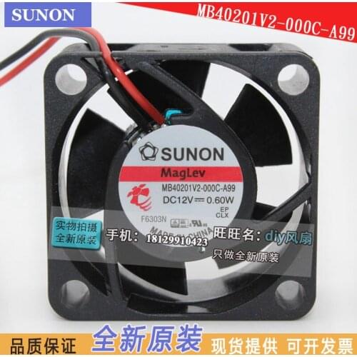 Brand new SUNON MB40201V2-000C-A99 12V 0.60W 4CM 4020 silence cooling fan