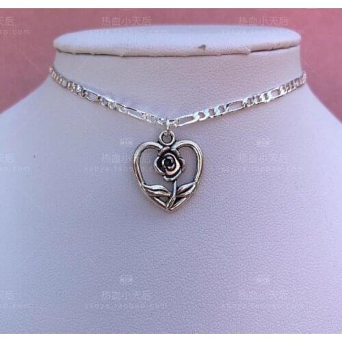 Rose Necklace Handmade Rose Lovely Pendant Necklace