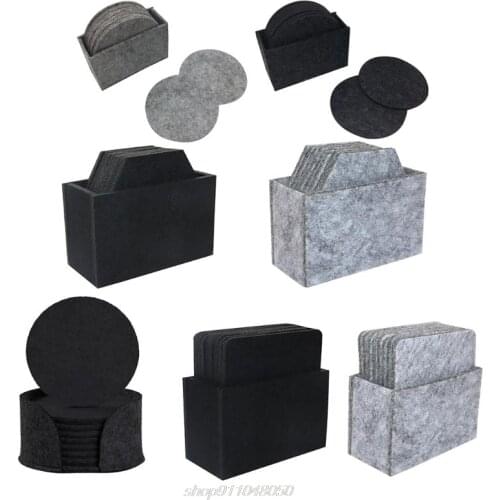 10Pcs Felt Drink Coaster Set with Holder Modern Decorative Coasters with Holder Table Coasters Drinks Absorbent M18 21 Dropship