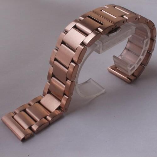 New Watch Bands Straps stainless steel watchbands Wristwatch Bracelet UNPOLISHED Matte Rosegold Watchband strap accessories 20mm