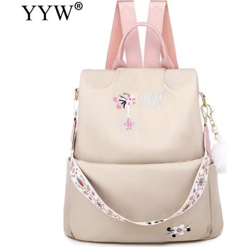 Backpack Female 2021 Preppy Pink Backpack Embroidered Backpacks for Ladies Womens Backpack 2021 Travel Large Backpack