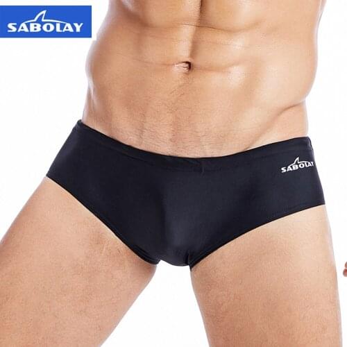 SABOLAY Mens Sexy Black Summer Beach Short Low Waist Swimming Briefs Swimwear Surf Brief Surfing Trunks Swimsuit Underwear