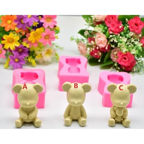 Bear Silicone Soap Molds Cute Animal Soap Mold Diy Soap Mold Cake Maker Tool Barbecue Supplies Fondant Simpel Cake Decorating