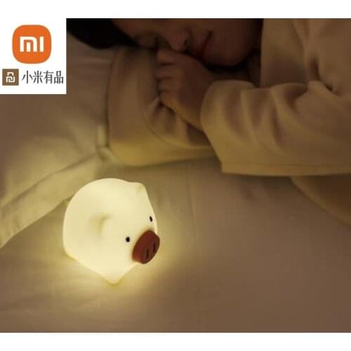 Cute Pig Silicone Night Light Rotary Switch USB Starting Night Light Cartoon Charging LED Table Lamp Home Gift for youpin youpin
