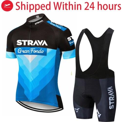 New TEAM STRAVA Cycling jerseys 2021 Short sleeve Set Men bib shorts Summer riding clothing ciclismo hombre bike suit