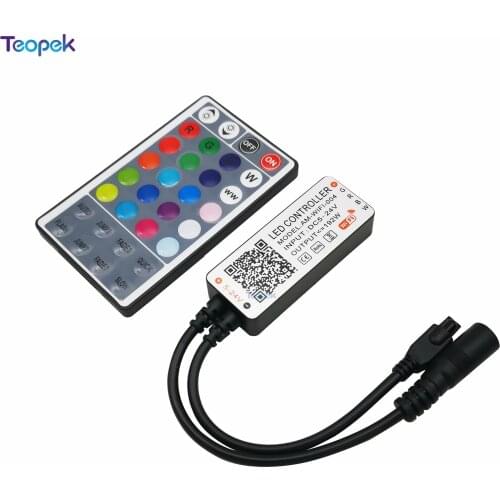 Tuya RGBW WiFi LED Controller 28key IR Remote Voice Control By Alexa Google Assistant DC5V-24V For RGBW LED Strip Smart Life APP