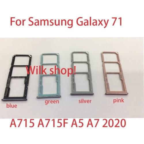 NEW For Samsung Galaxy A51 A515 A515F A71 A715 A715F A5 A7 2020 Sim Card Reader Holder Dual Sim Card Tray Holder Slot Adapter