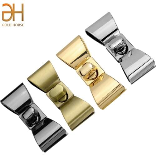 Tie Shape Clasp Turn Lock Twist Locks DIY Leather Handbag Lock Women Bag Hardware Metal Bag Accessories