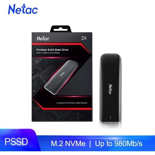 Netac External SSD 980MB/s 500gb 1tb Portable Solid State Drive 250gb External SSD Hard Drive for Laptop with Type C USB 3.2