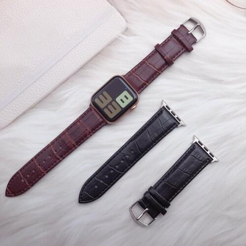 High quality leather loop For Apple Watch Band series 1 2 3 4 5 42MM 38MM 40mm 44mm Strap for iWatch Sports Buckle