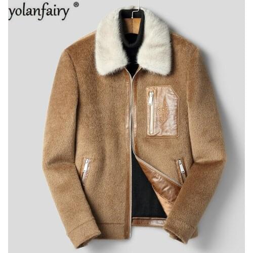 YOLANFAIRY Mens Fur Coats