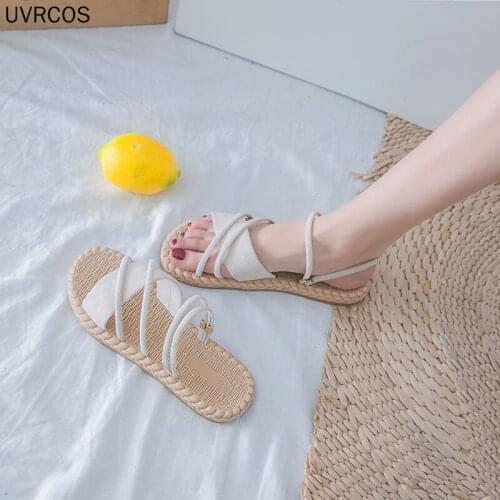 2021 Summer Shoes Woman Sandals Flat Sandalias Mujer Thin Strips Gladiator Beach Sandals Ladies Flip Flops Slides