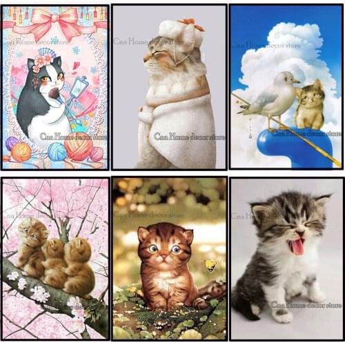 Animal cats 5D diy Needlework diamond embroidery wedding decoration resin mosaic diy diamond painting cross stitch kits RA1801