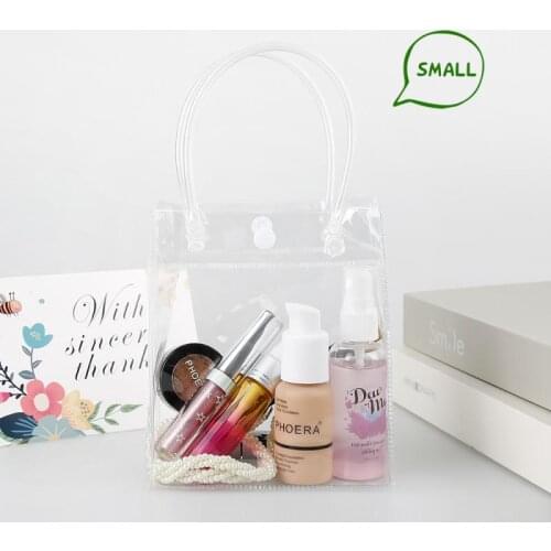 1pc New Clear Transparent Tote Bag PVC Clear Waterproof Bag Shopping Bag Shoulder Environmentally Travel Storage Bags