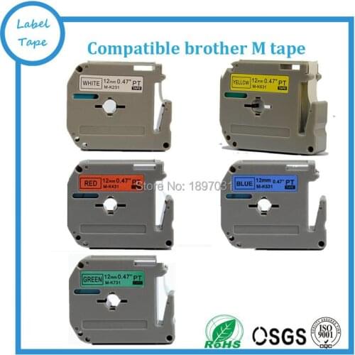 10pk/lot Mixed colors Mk231 Mk631 MK431 MK 531 MK-731 M tape for Brother P-touch printers