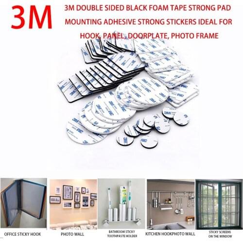 3M black tape foam double-sided tape strong adhesion to cars, home decoration pendants, office stationery double-sided foam tape