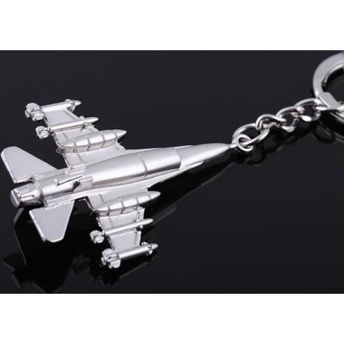 500pcs Universal Metal F16 Plane Keychain Cool Battleplane Keyring for Military Fan Best Gift Wholesale