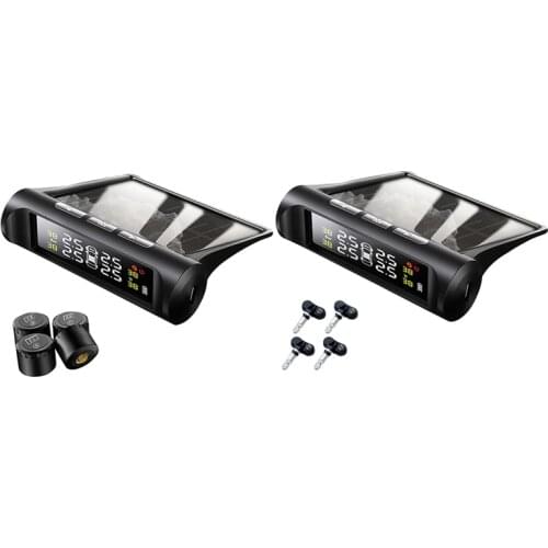 Car TPMS Tire Pressure Monitoring System Solar Power LCD Display Auto Security Alarm Tire Pressure Sensor