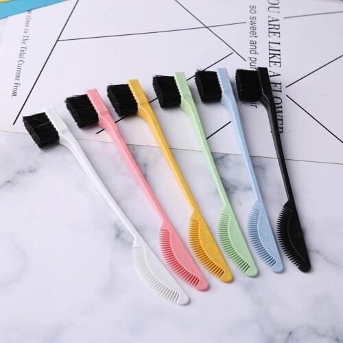 Double-Side Edge Control Hair Comb Eyebrow Brush Face Care Hairdressing Brush Eyebrow Makeup Tool Styling Barber Brush Haircut