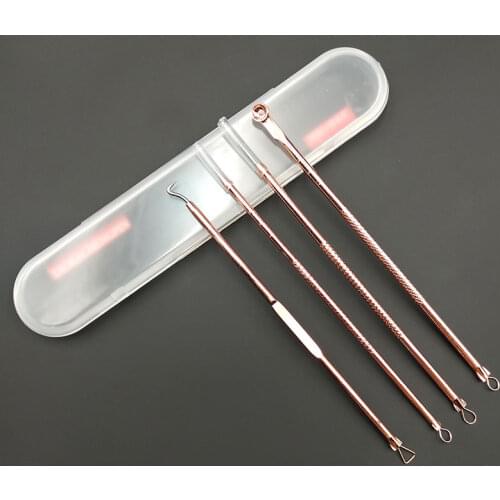 3/4Pcs Stainless Steel Acne Removal Needles Pimple Blackhead Remover Tools Spoon Face Skin Care Needles Facial Pore Cleaner