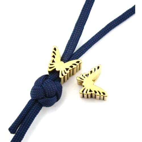 Brass Butterfly Knife Beads Butterfly Shape Paracord Bead Umbrella Rope Cord Outdoor EDC