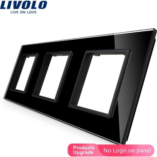 Livolo Luxury White Pearl Crystal Glass,EU standard, Triple Glass Panel For Wall Switch&Socket,VL-C7-SR/SR/SR-12