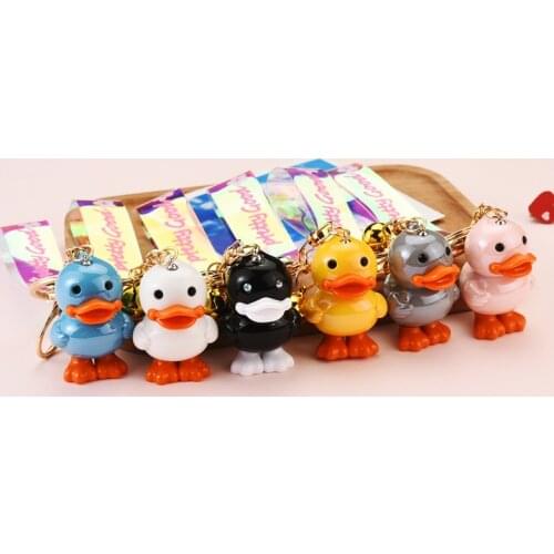 Fashion Big-billed Duck Resin Keychain Cute Animal Duck Doll Keyring Women Couple Car Bag Pendant Key Ring Gift