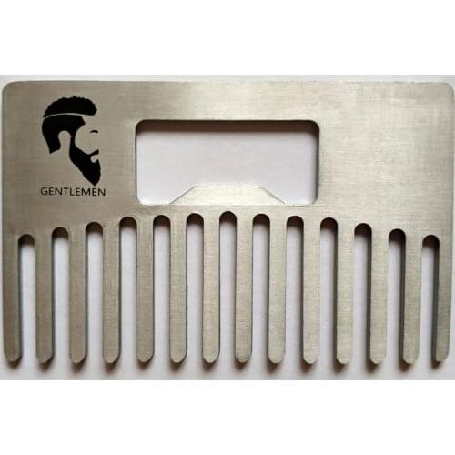 LAOCCCROSS Men Beard Comb Stainless Steel Beard Shaving Brush Mens Mini Mustache Pocket Comb Bottle Opener