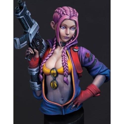 New Unassembled 1/10 fantasy woman with color coat bust Resin Figure Unpainted Model Kit