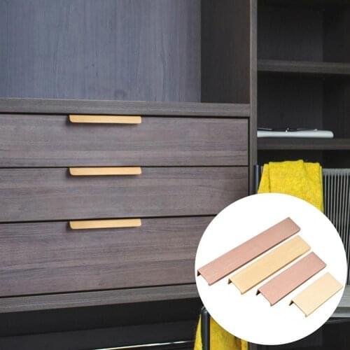 New Novelty Gold/Champagne Hidden Cabinet Pulls Furniture Handles Kitchen Door Handle Copper Drawer Pull Knobs Cupboard Handle