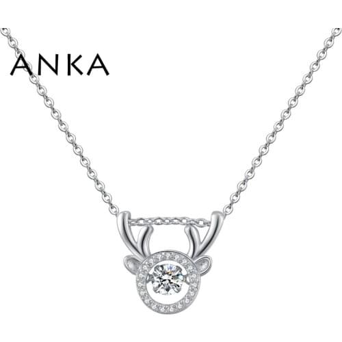 ANKA Cute Deer Pendant Necklace With AAA Cubic Zirconia Exquisite Elk CZ Best Necklace For Christmas Gift #133899